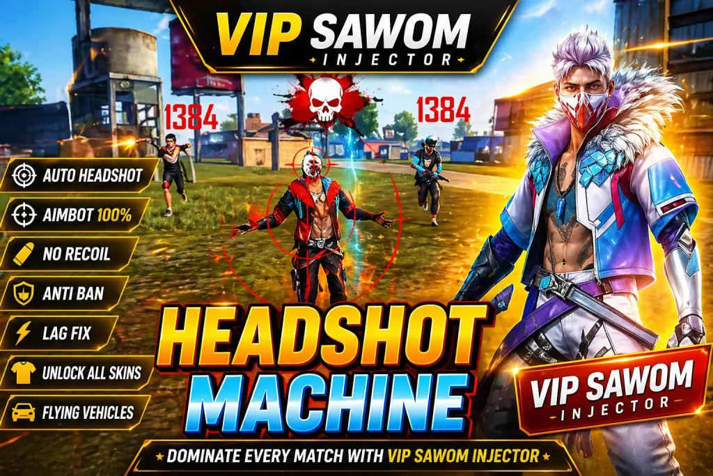 VIP Sawom Injector APK Download (2026) – Auto Headshot, Aimbot, Features & Full Guide for Garena Free Fire